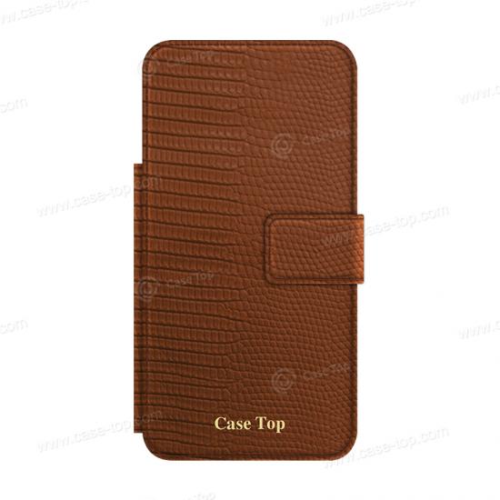 Wholesale Custom Crocodile grain clamshell leather phone case